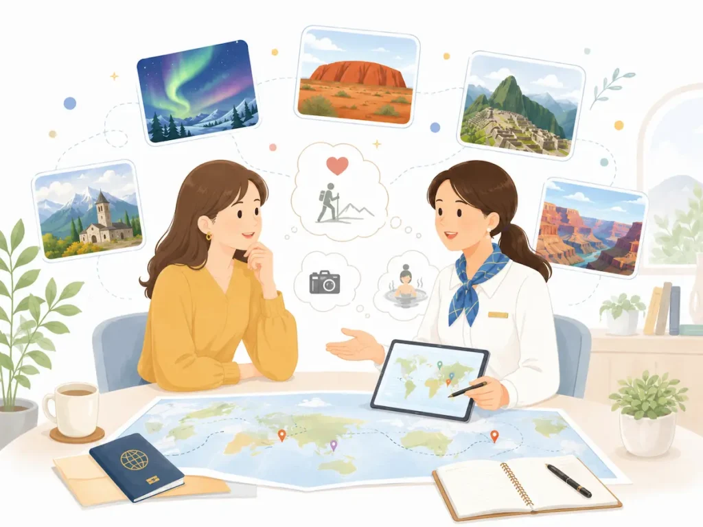 ▶︎やりたいことから旅行先を整理します
