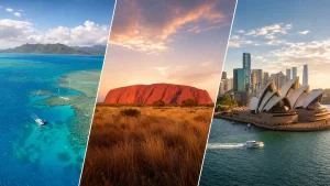 初めてのオーストラリア旅行で人気のケアンズ、ウルル、シドニーを紹介するアイキャッチ画像