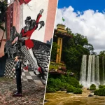 ブエノスアイレスのタンゴ壁画とイグアスの滝を組み合わせたアルゼンチン旅行のイメージ