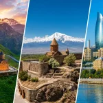 コーカサス3カ国周遊をイメージしたジョージア・アルメニア・アゼルバイジャンの風景