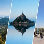 パリ・モンサンミッシェル・南仏エズの絶景を1枚で表現したフランス周遊ハネムーンのイメージ画像