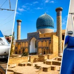 中央アジアの鉄道旅をイメージした高速鉄道、サマルカンドの建築、寝台列車の客室
