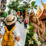 タイ・ベトナム・シンガポール・カンボジアの街並みや観光地を並べたアジア旅行比較イメージ