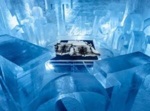 夜行列車で行く! 幻想的なアイスホテル 4日間 アートスイート365に宿泊!【ストックホルム発寝台列車 / 氷の部屋 1泊】冬季11月~4月限定